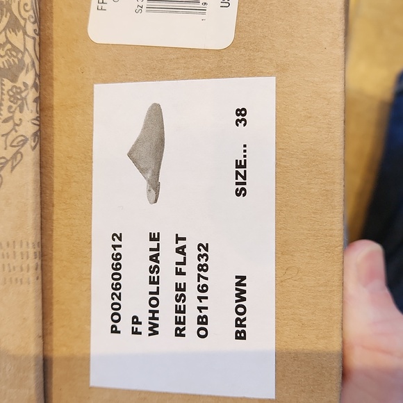 Free People Reese Leather Flat Brown Size 38 NWT - Picture 7 of 7